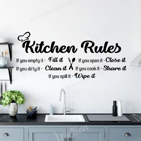 Kitchen Rules Wall Art for Kitchen wall stickers