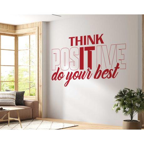 Think Positive Do Your Best Quote Sticker For Office Room Decoration