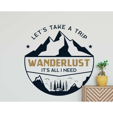 Wanderlust Motivational Quotes Stickers For Traveller Room Decoration