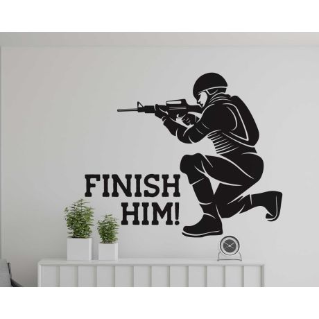 Finish Him Gaming Vinyl Wall Decal For Gamer Room Decor And Gifts