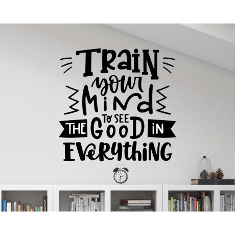 Train Your Mind Motivational Quotes Vinyl Sticker For Office Decoration