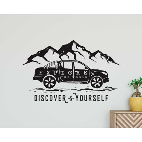 Explore The World Motivational Quote Wall Decals For Traveller Room Wall Decoration