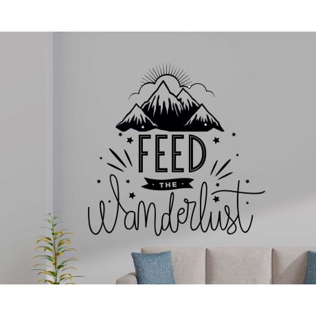 Feed the Wanderlust Motivational Quote Decal for Daily Inspiration