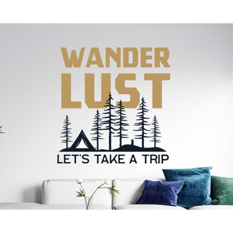 Wanderlust Lets Take A Trip Motivational Quotes Wall Decals For Traveller Room Decoration