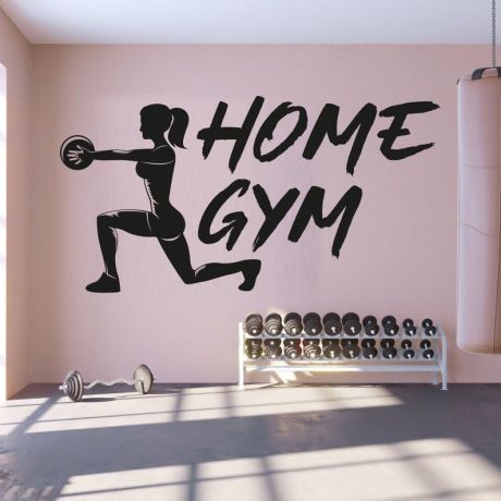 Home gym man cave boys girls business window weights sign new Room Wall Sticker Decal