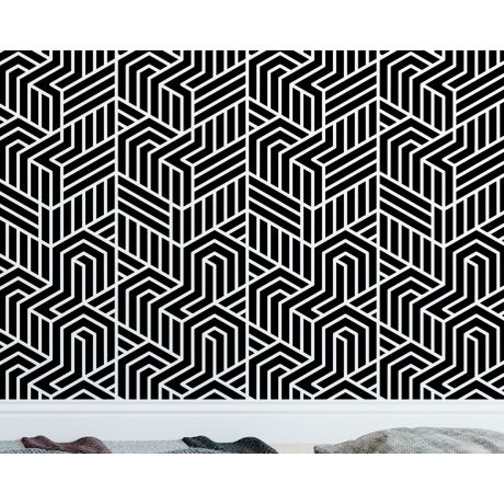 Abstract Geometric Pattern With Stripes Lines Seamless Vector Background Wall Decals