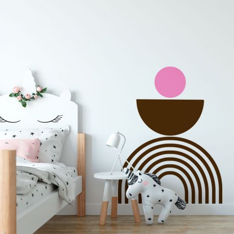 Semi Circle with Circle & arch Wall Decal Boho Abstract Wall Decor