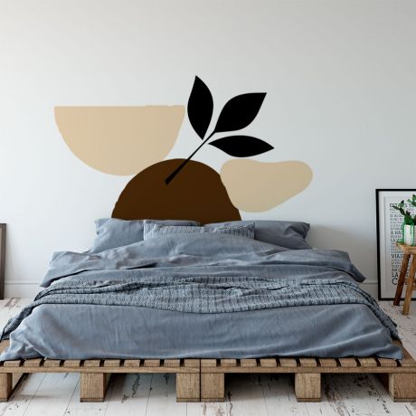 Abstract Shapes Wall Decals Boho Leaves Wall Stickers