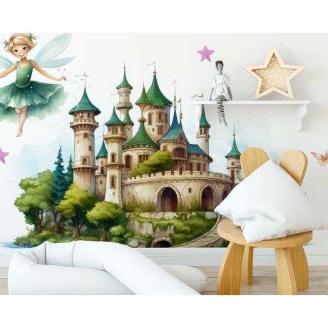 Princess Castle with Fairy Tales Nursery Wall Stickers for Children Room Decor