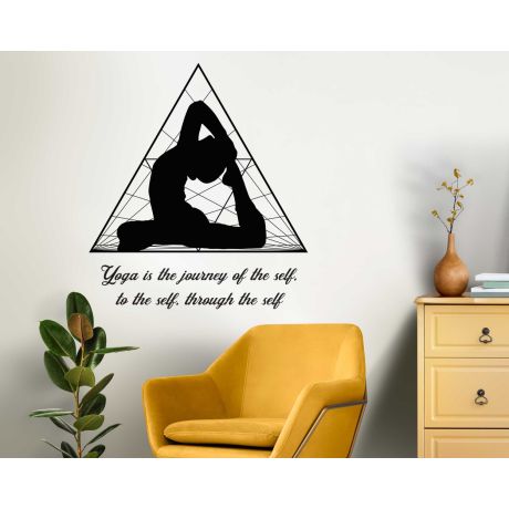 Beautiful Simple Yoga Meditation Quote Wall Decals For Mind Relaxation