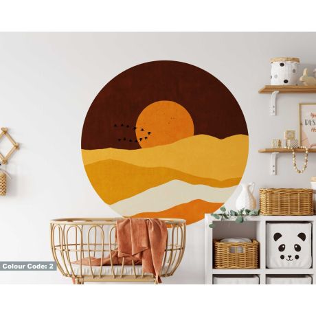 Best Sun Mountain Boho Vinyl Wall Decals For Bedroom Decor