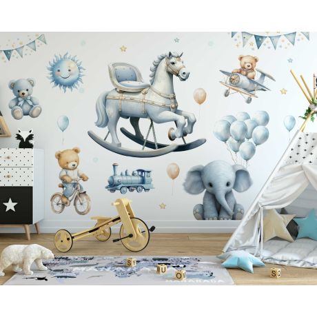 Best Beautiful Cute Animal Toys Wall Stickers for Baby Nursery Decor