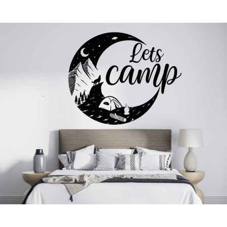 Let's Camp Inspirational Outdoor Adventure Motivational Quotes Decal