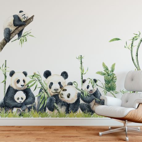 Giant Panda Wall Stickers, Big Wall sticker Set for Kids, Panda Wall Decal, Panda Decal, Boys Room Decor, Girls Room Decor,Animal Wall Decal