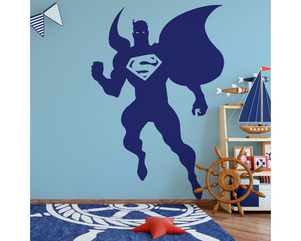 Superman Silhouette Wall Stickers for Gaming Room Decor | Huetion