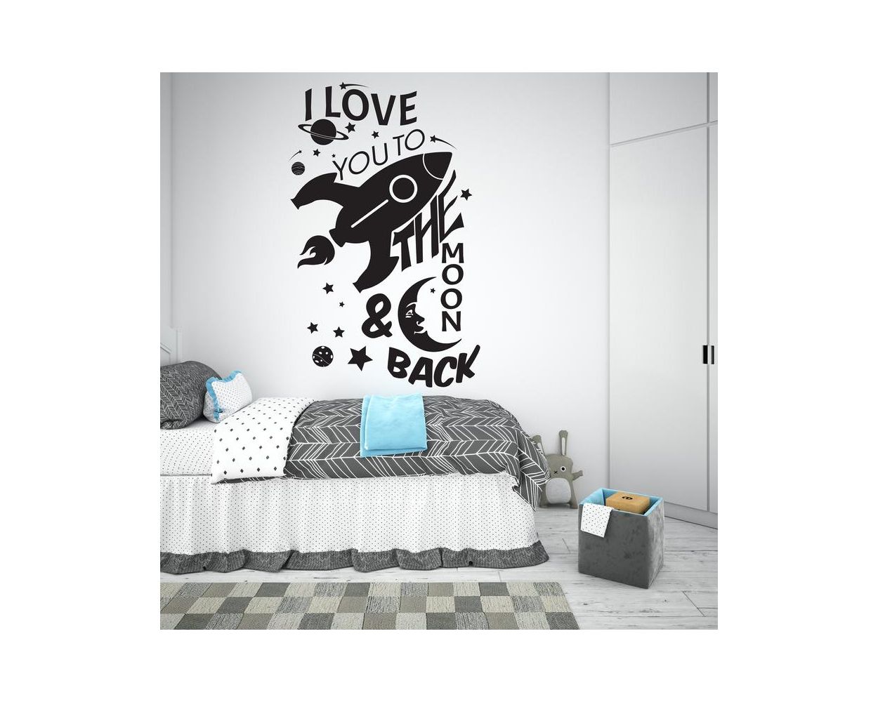 We Love You to the Moon and Back Kids Wall Decals Vinyl Stickers